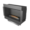 Forma 800 Single-sided bioethanol fireplace in sleek black finish, built-in design with automatic control.
