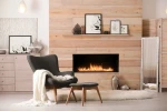 Forma 1000 Single-sided bioethanol fireplace in black with remote control and automatic operation.