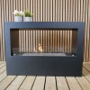 Lansing L Black Freestanding Bioethanol Fireplace by ScandiFlames, a sleek and modern floor-standing bioethanol fireplace.