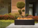 Galio Black Gas Fireplace in Corten (Rust) finish – stylish outdoor freestanding gas fireplace with manual control.
