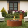 Galio Star Corten Automatic outdoor gas fireplace with corten steel finish, remote and app control, and powerful heat output.