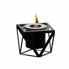 GlammFire Alquimia Black tabletop bioethanol fireplace with sleek design and manual control, offering a 3-hour burn time.