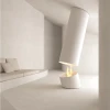 GlammFire Contour 13 - White ceiling-mounted bioethanol fireplace with a sleek and modern design.