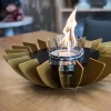 Cosmo Table Fireplace - Golden by GlammFire, a luxurious tabletop bioethanol fireplace with a sleek design and clean-burning fla