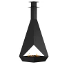 GlammFire Eudoxus - Black ceiling-mounted bioethanol fireplace with sleek black finish and modern design.