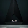 Eudoxus - Black Titanium by GlammFire, a ceiling-mounted bioethanol fireplace with a sleek black titanium finish, 120 cm in leng