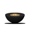 Mileto - Black by GlammFire, a stylish floor-standing bioethanol fireplace with a sleek black finish, 10L capacity, and remote c