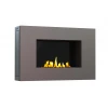 Mito Small - Brushed Steel by GlammFire, a luxury wall-mounted bioethanol fireplace with brushed steel finish, remote control, a