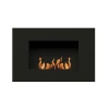 Mito Small - Black by GlammFire, a sleek wall-mounted bioethanol fireplace with remote and control panel operation, 8-hour burn 
