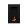 GlammFire Tango Black wall-mounted bioethanol fireplace with sleek design and remote control operation.