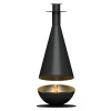 Thales - Black Titanium bioethanol fireplace by GlammFire, ceiling-mounted with a sleek black titanium finish.