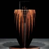 Tuli Corten Steel bioethanol fireplace by GlammFire, featuring a rust-finished corten steel design, manual control, and 6-hour b