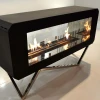 Urban - Black Metallic bioethanol fireplace by GlammFire, a luxury floor-standing unit with remote control and sleek black metal