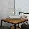 ScandiFlames Kensington - Bio Fireplace – a stylish tabletop bioethanol fireplace made of steel and glass, offering a sleek desi