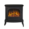 Hinton Cast Iron Electric Fireplace by British Fires in black, featuring a freestanding cast iron design with remote and panel c