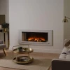 Holbury 870 White Marble Electric Fireplace Suite by British Fires in a luxurious white marble finish, featuring remote and pane
