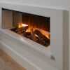 Holbury 1200 Electric Fireplace Suite by British Fires in a sleek white finish, featuring a built-in one-sided design with remot