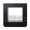 ScandiFlames Hollywood 2-sided free-standing bioethanol fireplace in black, featuring a modern design and manual control for eff