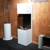 ScandiFlames Open 3-Sided Bio Fireplace in White – a modern freestanding bioethanol fireplace with a sleek three-sided open desi