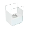 ScandiFlames white tabletop bioethanol fireplace made of steel, featuring a sleek and modern design.