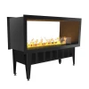 Incanto ST 1000 Two-sided Water Vapour Fireplace by Magic Fire by Safretti with a sleek black finish and water vapour flame effe