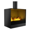 Sogno 500 Wall-mounted Water Vapour Fireplace by Magic Fire by Safretti in sleek black, featuring realistic flame effect and rem