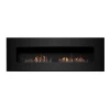 Icon Fires Nero 1750 Wall Fire in black, a stylish wall-mounted bioethanol fireplace with a 175 cm length, 9.8 kW heat output, a
