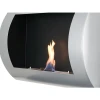 Ocean Stainless Steel Bio Wall Fireplace by ScandiFlames, a sleek and modern wall-mounted bioethanol fireplace.