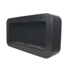 ScandiFlames Rectangular Curved Bioethanol Fireplace in black, wall-mounted with a curved design, 3-litre capacity, and manual c