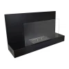 ScandiFlames Wall Mounted Bioethanol Fireplace in Black, 90 cm wide, sleek design with manual control