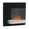 ScandiFlames Elegant Black Wall-mounted Fireplace - Modern wall-mounted bioethanol fireplace with a sleek black finish and 6-hou