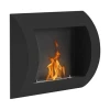 Ocean Black Bio Wall Fireplace by ScandiFlames – wall-mounted bioethanol fireplace with a sleek black finish, 3-hour burn time, 