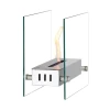 ScandiFlames Kensington - Bio Fireplace – a stylish tabletop bioethanol fireplace made of steel and glass, offering a sleek desi