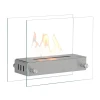 ScandiFlames Kensington - Bio Fireplace – a stylish tabletop bioethanol fireplace made of steel and glass, offering a sleek desi