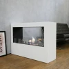 Lansing L White Freestanding Bioethanol Fireplace by ScandiFlames with a sleek modern design.