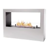Lansing L White Freestanding Bioethanol Fireplace by ScandiFlames with a sleek modern design.