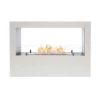Lansing L White Freestanding Bioethanol Fireplace by ScandiFlames with a sleek modern design.