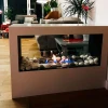 Lansing L White Freestanding Bioethanol Fireplace by ScandiFlames with a sleek modern design.