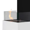 ScandiFlames Open 3-Sided Bio Fireplace in White – a modern freestanding bioethanol fireplace with a sleek three-sided open desi