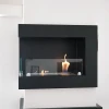 ScandiFlames Insert for Bio Fireplace - Left-sided - A sleek, built-in corner bioethanol fireplace with manual control and a bla