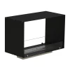 Foco Two 800 bioethanol fireplace – a stylish built-in see-through model with remote control and a sleek black finish.