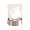 Planika Commerce Stainless Steel bioethanol fireplace – freestanding tabletop design with a sleek stainless steel finish.