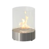 Planika Commerce Stainless Steel bioethanol fireplace – freestanding tabletop design with a sleek stainless steel finish.