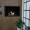 Foco One 800 bioethanol fireplace by FOCO Fires – a sleek, built-in one-sided fireplace with remote and manual control, offering
