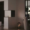 Foco Room Divider 800 by FOCO Fires – A premium 3-sided built-in bioethanol fireplace in black, offering remote and manual contr