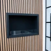 Foco One 800 bioethanol fireplace by FOCO Fires – a sleek, built-in one-sided fireplace with remote and manual control, offering
