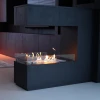 Foco Room Divider 800 by FOCO Fires – A premium 3-sided built-in bioethanol fireplace in black, offering remote and manual contr