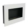 ScandiFlames Murus 800 Matte White wall-mounted bioethanol fireplace with a sleek design and manual control.