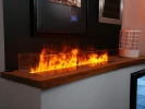 Mistero 1000 Water Vapour Fireplace by Magic Fire with a sleek black finish and realistic flame effect.