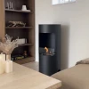 Montgomery Black Open Bioethanol Wood-stove by ScandiFlames, a stylish and modern heating solution with a sleek black design.